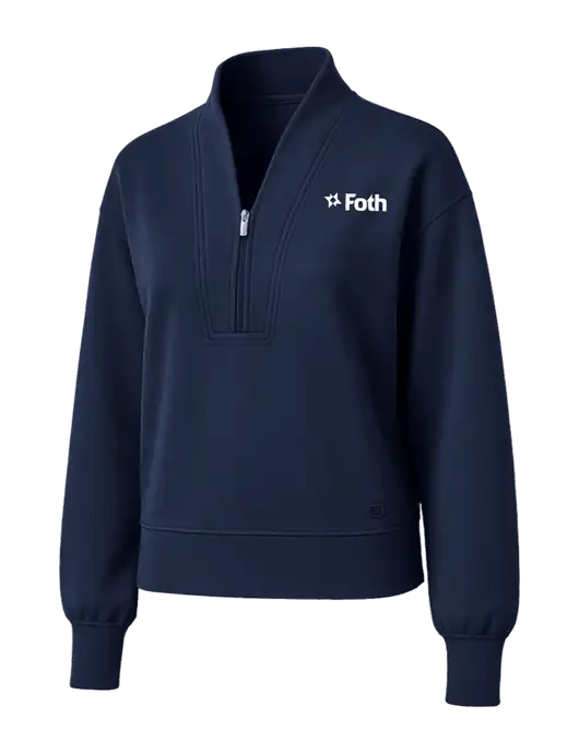 OGIO Womens Dark Navy Transcend 1/4-Zip w/Foth Logo
