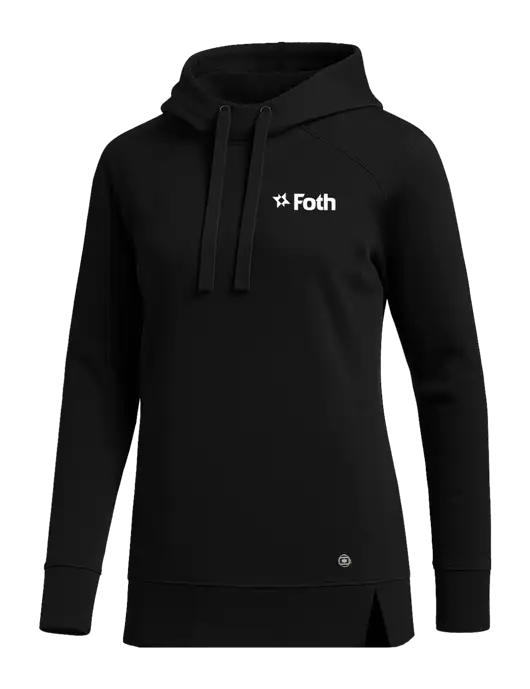 OGIO Black Womens Luuma Pullover Fleece Hoodie w/Foth Logo