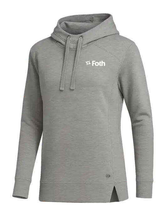 OGIO Heather Grey Womens Luuma Pullover Fleece Hoodie w/Foth Logo