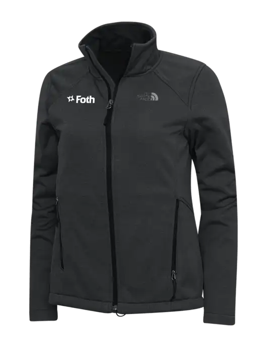 North Face Dark Grey Heather Womens Ridgewall Soft Shell Jacket w/Foth Logo