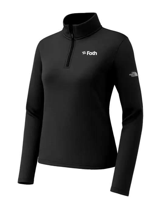 The North Face Womens Aim 1/4-Zip Black Fleece w/Foth Logo