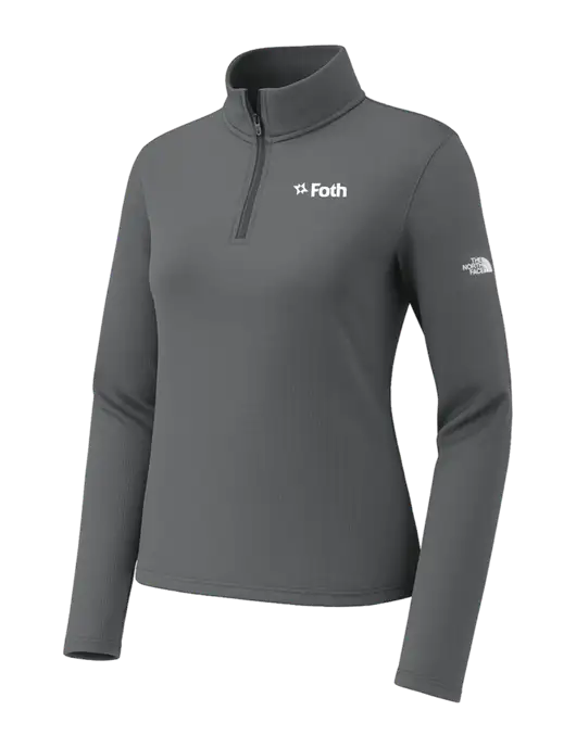 The North Face Womens Aim 1/4-Zip Dark Medium Grey Fleece w/Foth Logo