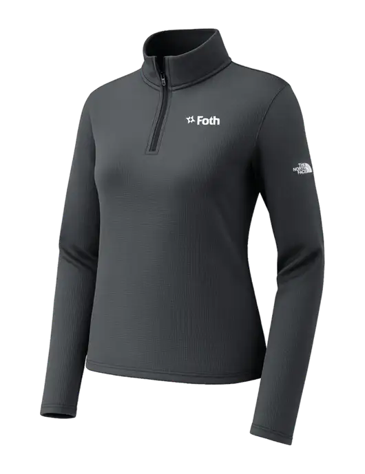The North Face Womens Aim 1/4-Zip Charcoal Grey Fleece w/Foth Logo