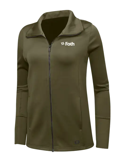 OGIO Olive Womens Endurance Modern Performance Full-Zip w/Foth Logo