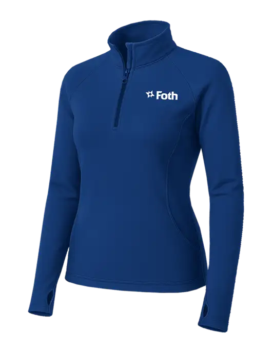 Dark Royal Womens Sport Wick Stretch 1/4 Zip Pullover w/Foth Logo