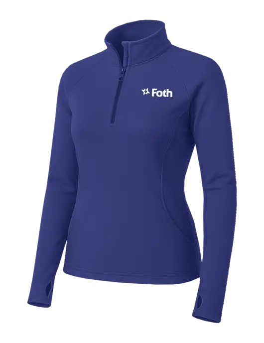 Light Purple Womens Sport Wick Stretch 1/4 Zip Pullover w/Foth Logo