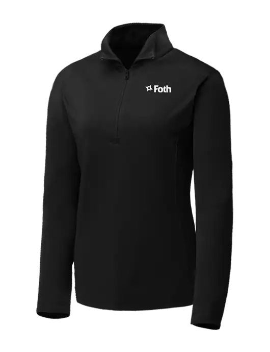 Black Womens Posicharge Competitor ¼ Zip Pullover w/Foth Logo