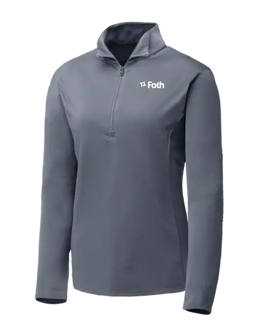 Medium Grey Womens Posicharge Competitor ¼ Zip Pullover w/Foth Logo