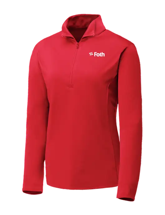 Red Womens Posicharge Competitor ¼ Zip Pullover w/Foth Logo