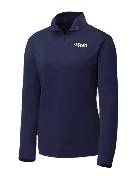 Navy Womens Posicharge Competitor ¼ Zip Pullover w/Foth Logo
