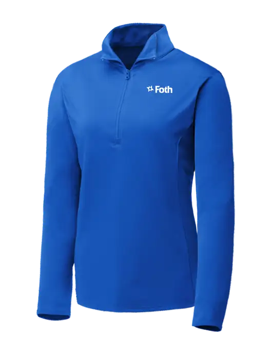 Dark Royal Womens Posicharge Competitor ¼ Zip Pullover w/Foth Logo