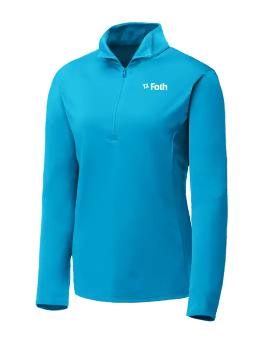 Sapphire Blue Womens Posicharge Competitor ¼ Zip Pullover w/Foth Logo
