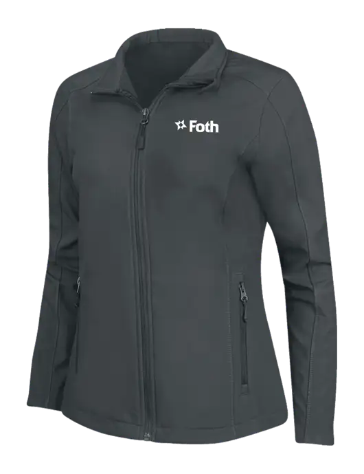 Charcoal Grey Womens Core Soft Shell Jacket w/Foth Logo