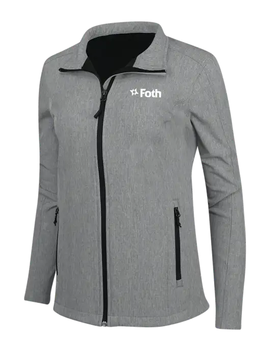 Medium Grey Heather Womens Core Soft Shell Jacket w/Foth Logo