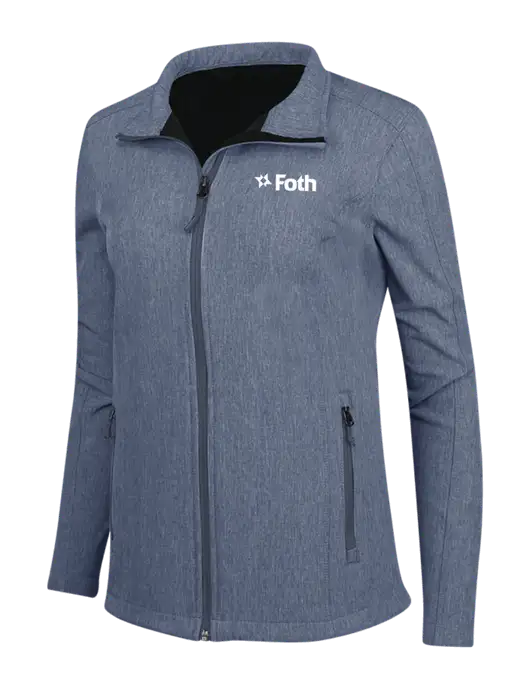 Navy Heather Womens Core Soft Shell Jacket w/Foth Logo