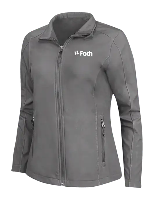 Medium Grey Womens Core Soft Shell Jacket w/Foth Logo