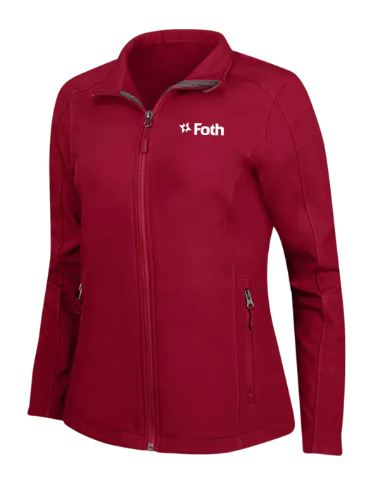 Red Womens Core Soft Shell Jacket w/Foth Logo