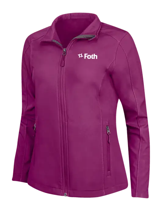 Dark Fuchsia Womens Core Soft Shell Jacket w/Foth Logo