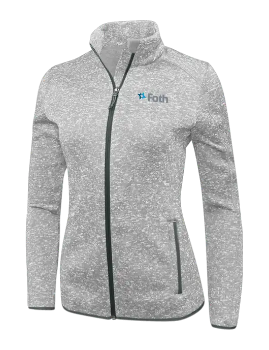 Grey Heather Womens Sweater Fleece Jacket w/Foth Logo