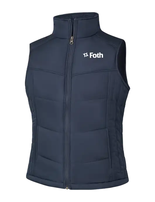  Womens Dark Slate/Black Puffy Vest w/Foth Logo