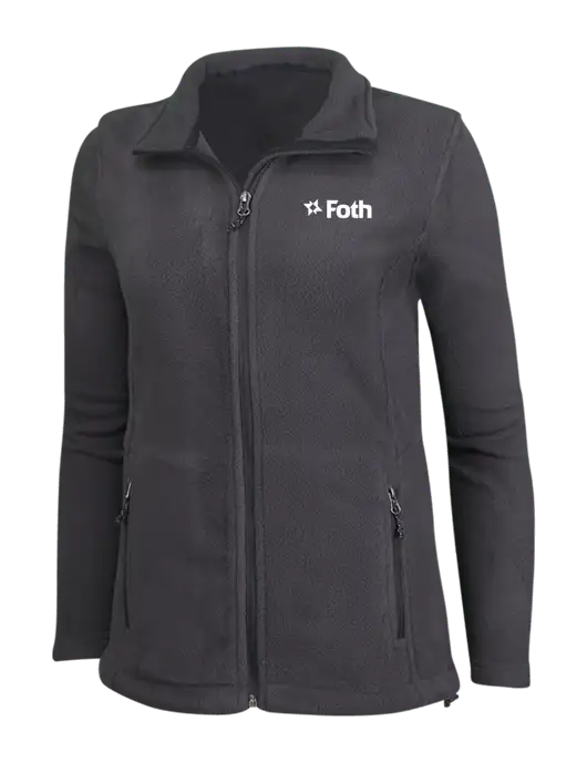 Womens Fleece Dark Grey Jacket w/Foth Logo