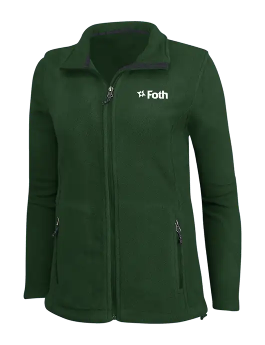 Womens Fleece Dark Green Jacket w/Foth Logo