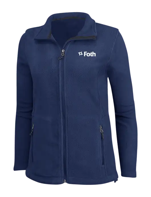 Womens Navy Fleece Jacket w/Foth Logo