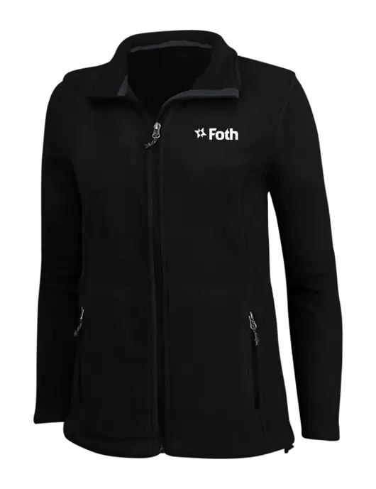 Womens Black Fleece Jacket w/Foth Logo