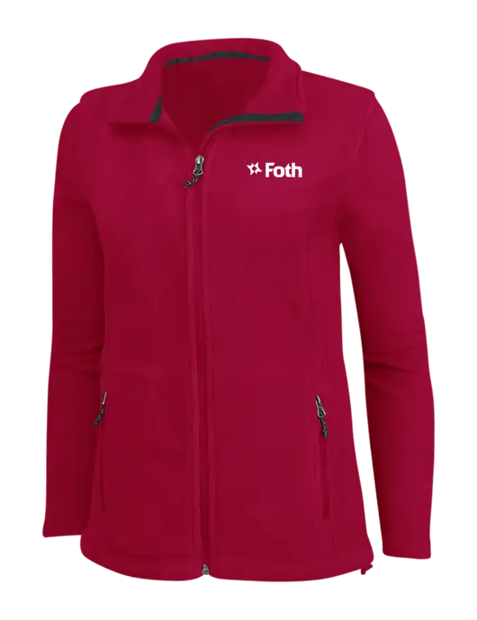 Womens Red Fleece Jacket w/Foth Logo