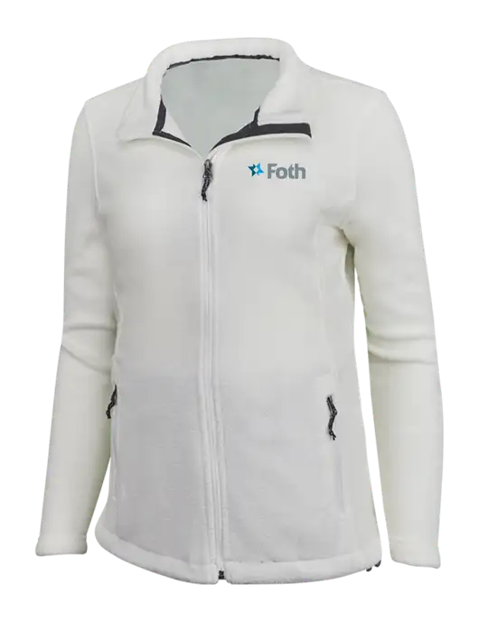 Womens White Fleece Jacket w/Foth Logo