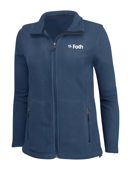 Womens Light Navy Fleece Jacket w/Foth Logo