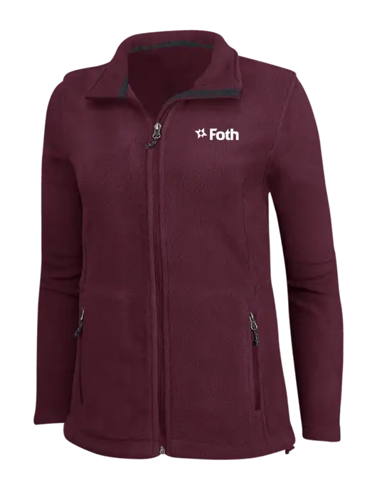 Womens Maroon Fleece Jacket w/Foth Logo