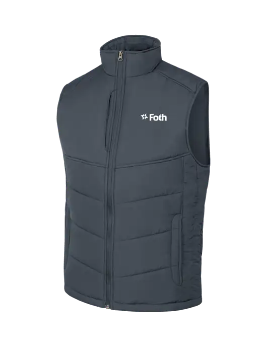 Dark Slate/Black Puffy Vest w/Foth Logo