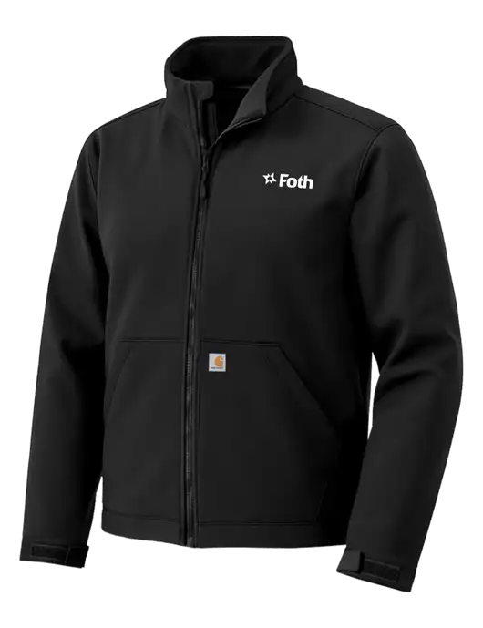 Carhartt Rain Defender Black Soft Shell Jacket w/Foth Logo