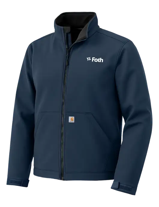 Carhartt Rain Defender Dark Navy Soft Shell Jacket w/Foth Logo