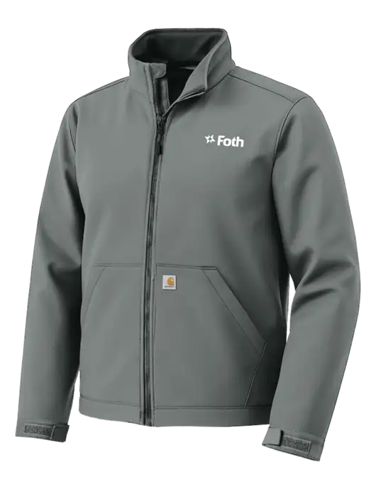 Carhartt Rain Defender Dark Medium Grey Soft Shell Jacket w/Foth Logo