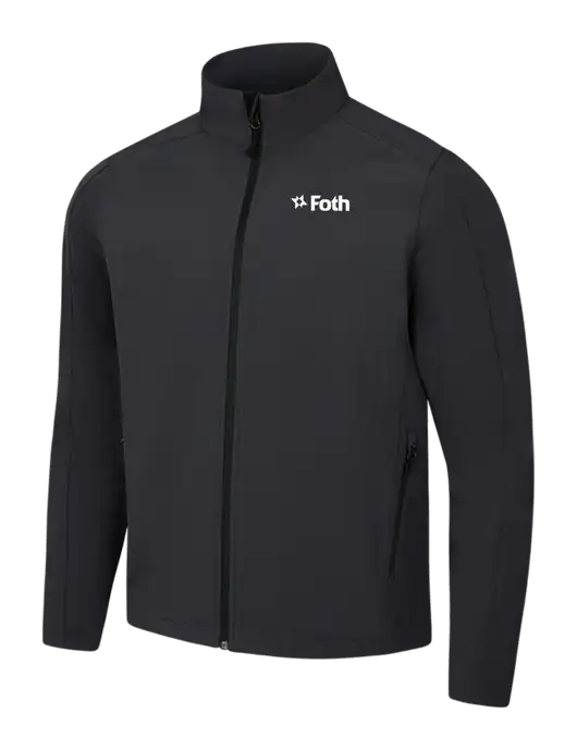 Black Charcoal Heather Core Soft Shell Jacket w/Foth Logo