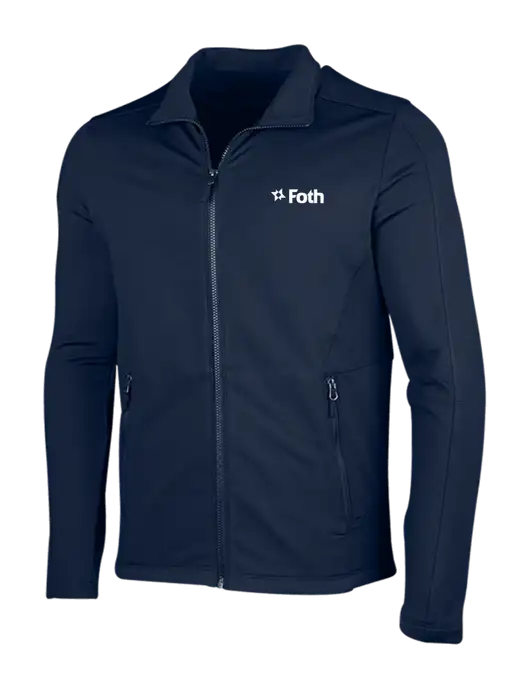 Navy Grid Fleece Jacket w/Foth Logo
