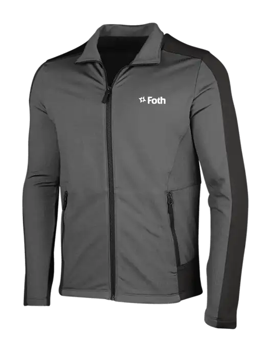 Medium Grey Heather Grid Fleece Jacket w/Foth Logo