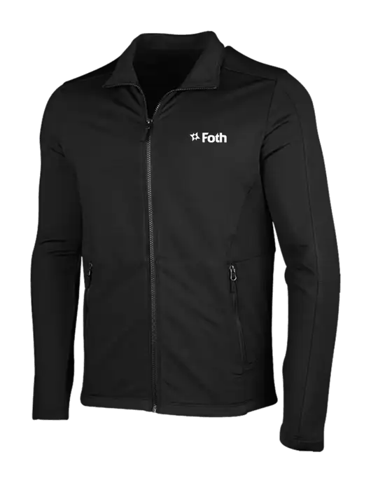 Deep Black Grid Fleece Jacket w/Foth Logo