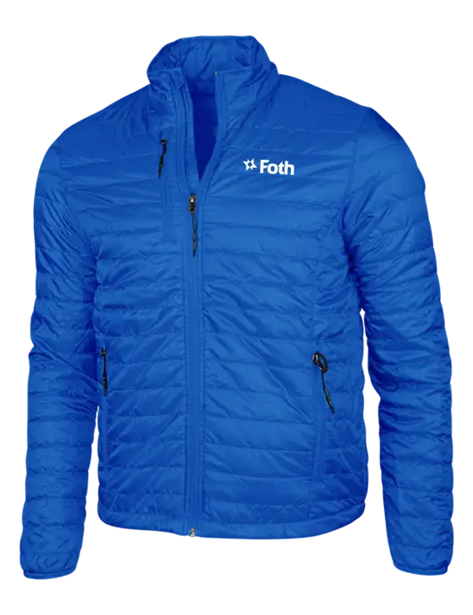 Dark Royal Blue Puffy Packable Jacket w/Foth Logo