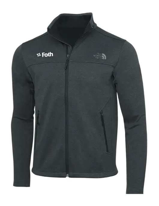 North Face Dark Grey Heather Ridgewall Soft Shell Jacket w/Foth Logo