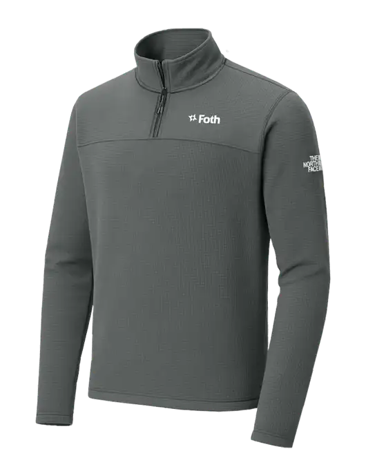 The North Face Aim 1/4-Zip Dark Medium Grey Fleece w/Foth Logo