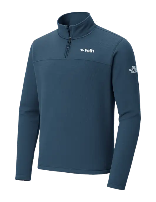The North Face Aim 1/4-Zip Light Navy Fleece w/Foth Logo