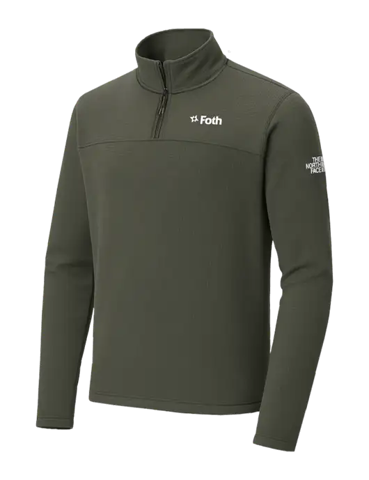 The North Face Aim 1/4-Zip Dark Olive Fleece w/Foth Logo