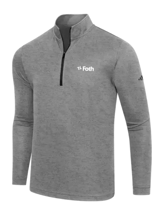 Adidas Black Heather  Lightweight Quarter Zip Pullover w/Foth Logo