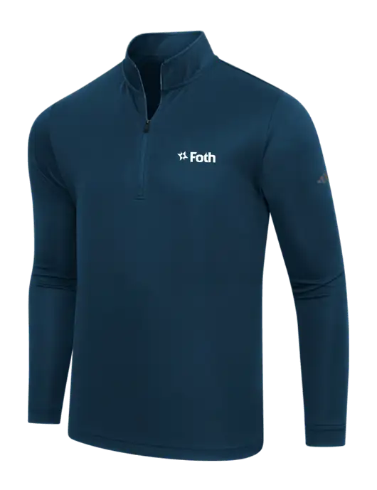 Adidas Navy Lightweight Quarter Zip Pullover w/Foth Logo