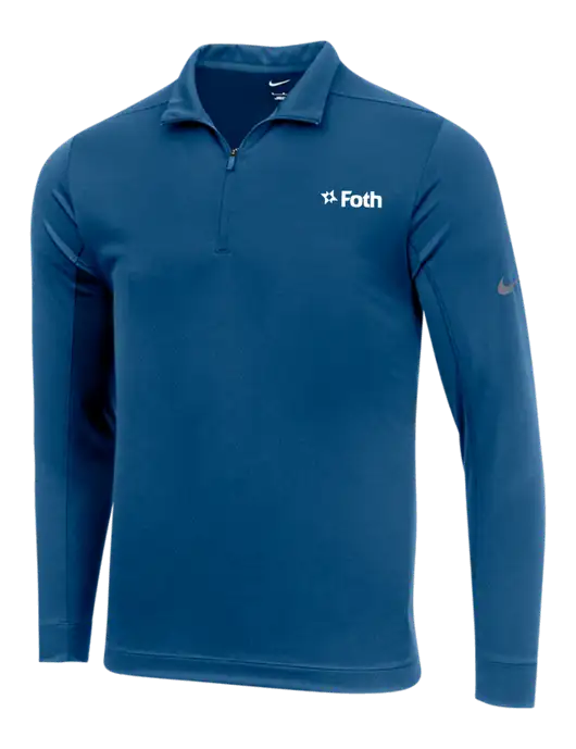 NIKE Dark Royal Dry 1/2 Zip Cover-Up w/Foth Logo
