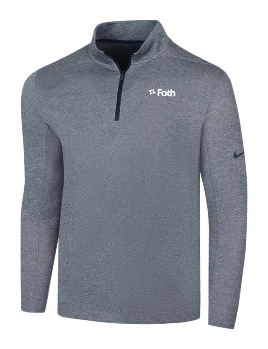 NIKE Navy Heather Dry 1/2 Zip Cover-Up w/Foth Logo