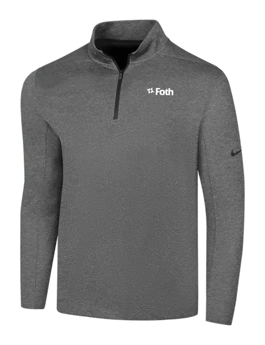 NIKE Dark Grey Heather Dry 1/2 Zip Cover-Up w/Foth Logo